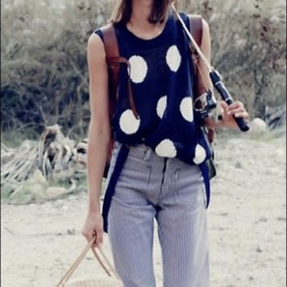 WILDFOX. Navy Polka Dot Sweater Tank! - Picture 2 of 9